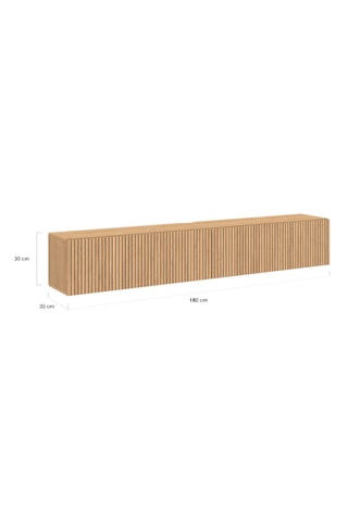 Meuble TV suspendu 2 abattants Faustine - 180 x 30 x 30 cm