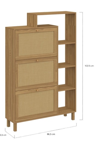 Meuble à chaussures Erin 3 abattants - 86,5 x 23,5 x 133,5 cm
