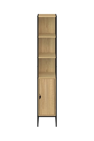 Colonne de salle de bain 1 porte avec miroir - 30 x 30 x 170 cm