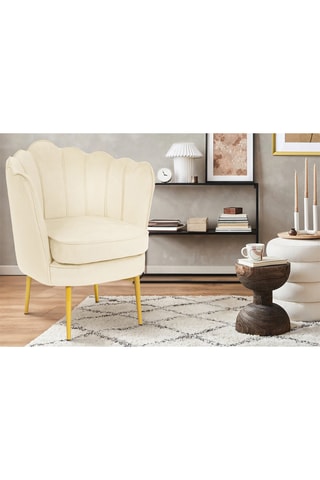 Fauteuil Arielle - Crème - Velours