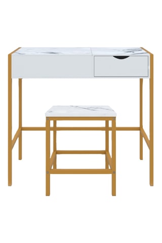 Coiffeuse et tabouret Glam - 83 x 113 x 39,5 cm / 35 x 40,5 x 35 cm
