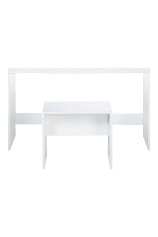 Coiffeuse 2 tiroirs et tabouret Zita - 108 x 41 x 40 cm / 48 x 40,5 x 29,5 cm