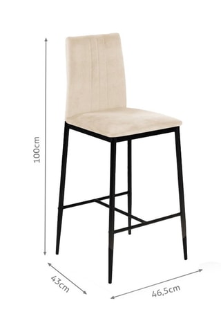 2 tabourets de bar Jade - 43 x 100 x 46,5 cm