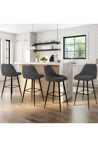 4 tabourets de bar Olivia - 44 x 65 x 34 cm