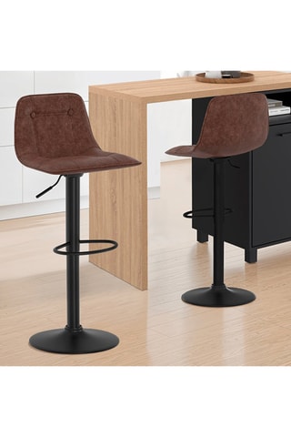 2 tabourets de bar Edison - 39 x 83-104 x 42 cm