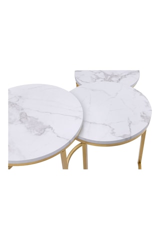 3 tables basses gigognes rondes Glam - 35 x 35 cm / 40 x 40 cm / 45 x 45 cm