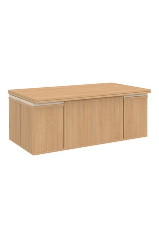 Table basse extensible Tania et 4 poufs - 100 x 55/110 x 39/51 cm