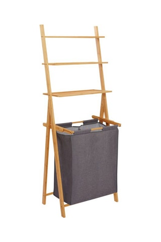 Panier à linge avec étagère Maya - 57 x 35 x 152 cm