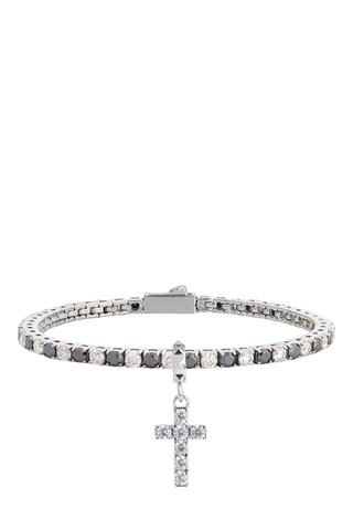 Pulseira - Banhada a ião prata e diamantes