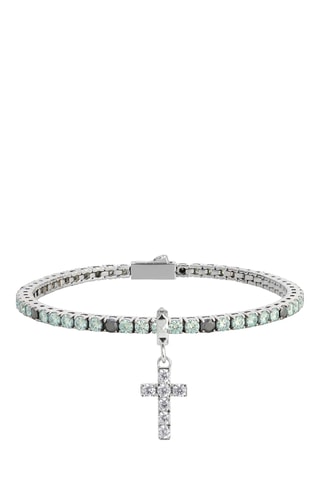 Pulseira - Banhada a ião prata e diamantes