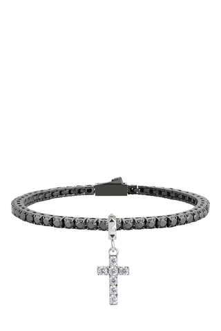 Pulseira - Banhada a ião preto e diamantes