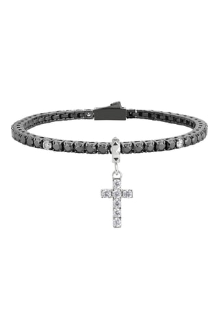 Pulseira - Banhada a ião cinzento e diamantes