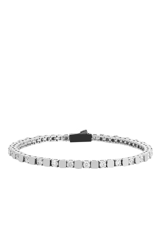 Pulseira - Banhada a ião prata e diamantes