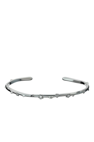 Pulseira rígida - Banhada a ião prata e turmalinas