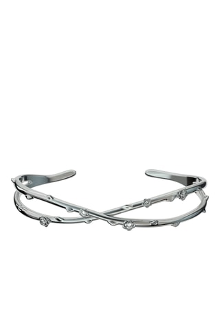 Pulseira rígida - Banhada a ião prata e turmalinas