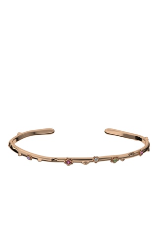 Pulseira rígida - Banhada a ião ouro rosa e turmalina