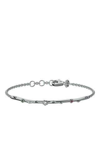 Pulseira - Banhada a ião prata e turmalinas