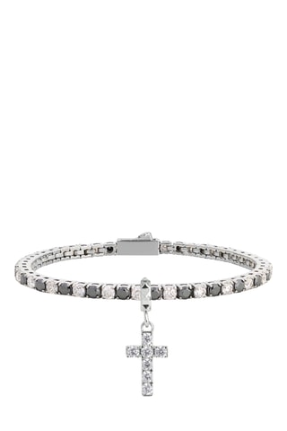 Pulseira - Banhada a ião prata e diamantes