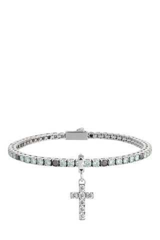 Pulseira - Banhada a ião prata e diamantes