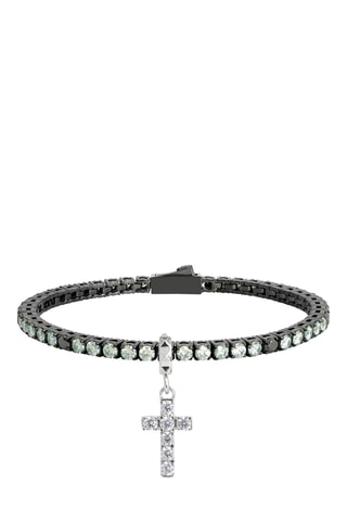 Pulseira - Banhada a ião preto e diamantes