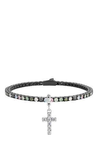 Pulseira - Banhada a ião preto e diamantes