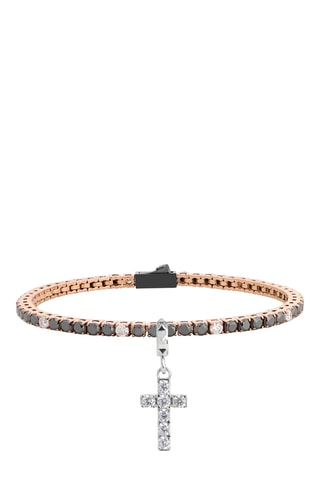 Pulseira - Banhada a ião ouro rosa e diamantes