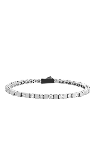 Pulseira - Banhada a ião prata e diamantes