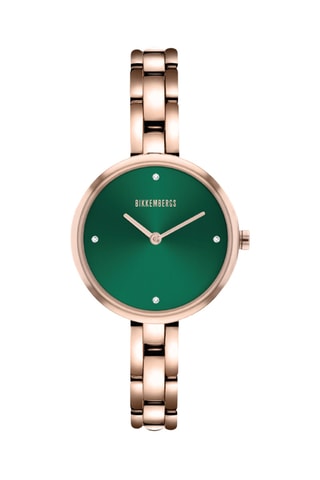Relógio de quartzo em aço - Dourado-rosa e verde