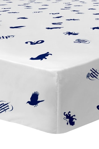 Lençol-capa Harry Potter - Branco e azul-marinho