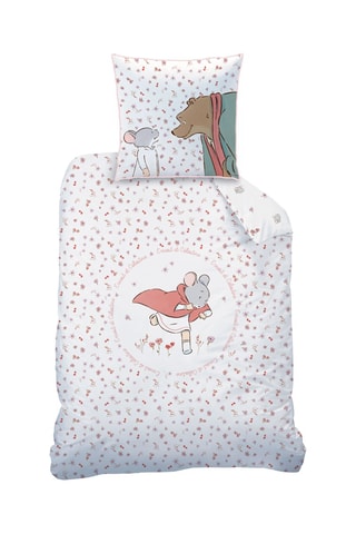 Conjunto de edredão Ernest e Celestine   Branco e rosa