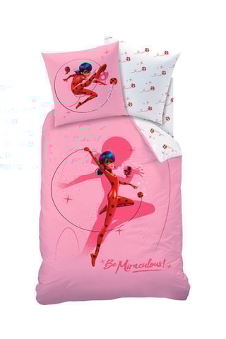 Conjunto de edredão Miraculous Ladybug Rosa e branco