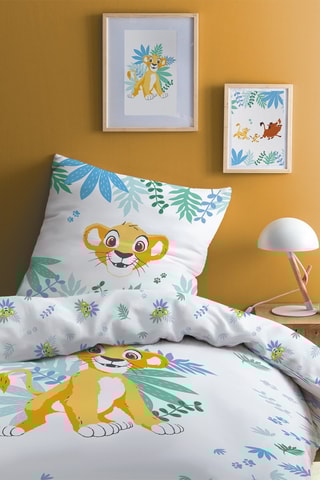 Conjunto de edredão Simba O Rei Leão Disney - Amarelo e branco