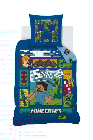 Conjunto de edredão Minecraft Update  Azul-noite e azul