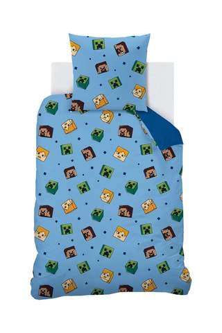 Conjunto de edredão Minecraft Update  Azul-noite e azul