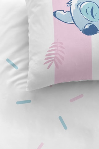 Conjunto de edredão Stitch Lilo e Stitch Disney - Rosa e branco