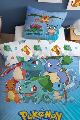 Conjunto de edredão Pokémon  Azul e branco