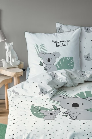 Conjunto de edredão em algodão Koalas - Cru