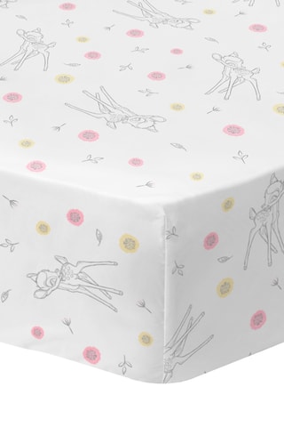 Lençol-capa Bambi Disney - Branco e amarelo