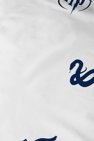 Lençol-capa Poudlard Harry Potter - Branco e azul