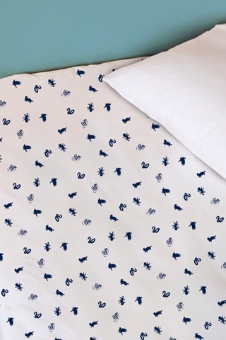 Lençol-capa Poudlard Harry Potter - Branco e azul