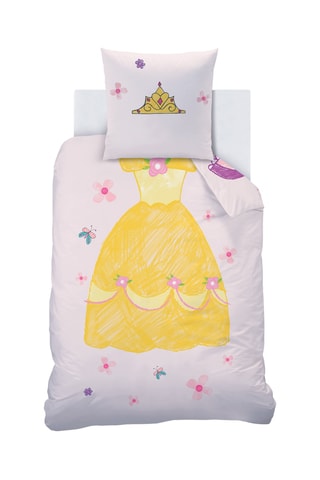 Conjunto de edredão em algodão As Princesas Disney - Branco e violeta