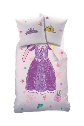 Conjunto de edredão em algodão As Princesas Disney - Branco e violeta