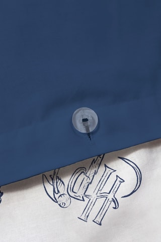 Conjunto de edredão em algodão Poudlard Harry Potter - Azul-marinho e branco