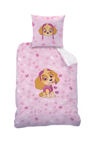 Conjunto de edredão em algodão Stella Patrulha Pata - Rosa