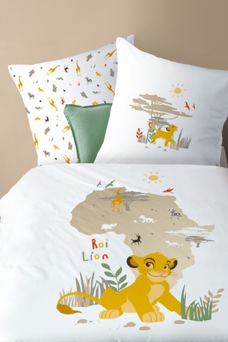 Conjunto de edredão em algodão Simba O Rei Leão Disney - Branco e amarelo