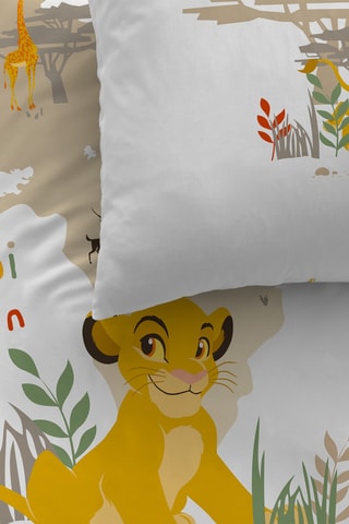 Conjunto de edredão em algodão Simba O Rei Leão Disney - Branco e amarelo