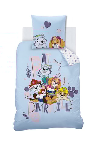 Conjunto de edredão em algodão Patrulha Pata - Azul-celeste