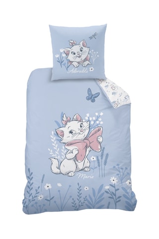 Conjunto de edredão em algodão Marie Os Aristogatos Disney - Azul-celeste e rosa