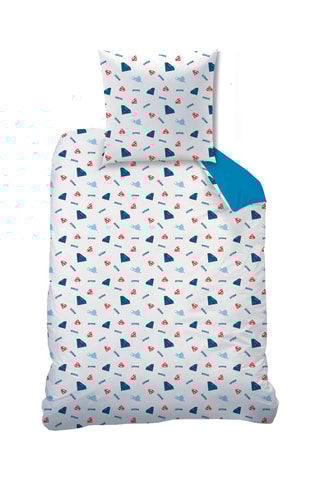 Conjunto de edredão em algodão Superman A liga dos Justiceiros Dc Comics - Azul-cobalto