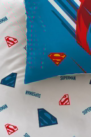 Conjunto de edredão em algodão Superman A liga dos Justiceiros Dc Comics - Azul-cobalto
